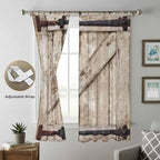 Farmhouse Wood Grain Living Room Curtains 84 Inch Length, Window Curtains Tab - Image 5