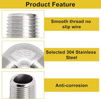 3/8" x 3/8" NPT 90 Degree Elbow 304 Stainless Steel Pipe Fittings Male Threaded - Image 3