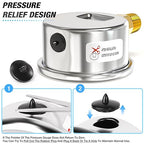MEANLIN MEASURE 0~15Psi Dry Low Pressure Gauge Stainless Steel 1/4" NPT 2" FACE - Image 6