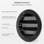 calimaero® WSGB 3" Inch Black Round Metal Air Vent Grill Cover Flat Louver - Image 4
