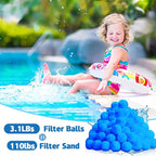 QwayHome 3.1 lbs Pool Filter Balls, Reusable Filter Sand Balls - Image 3
