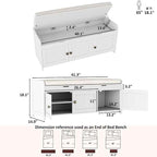 HOMEFORT 41.3" Shoe Bench with Lift Top Storage, Entryway Bench with Cushioned