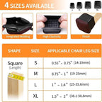 Ezprotekt 24 Pcs Square Chair Leg Floor Protectors