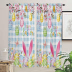 Happy Easter Living Room Curtains 72 Inches length, Spring Watercolor Bunny - Image 2