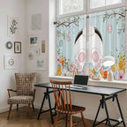 Easter Bunny Kitchen Curtains 54 Inch Long 2 Panel Set, Rod Pocket Window - Image 6