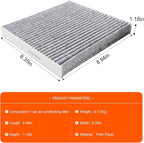 Cabin Air Filter with Activated Carbon, Compatible with CF12820, Hyundai - Image 2