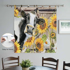 Retro Farmhouse Flower Bathroom Curtains 63 Inch Length, Window Curtains Tab Top - Image 4