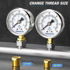 MEANLIN MEASURE 0~60Psi Dry Pressure Gauge Stainless Steel 1/4" NPT 2" FACE - Image 3