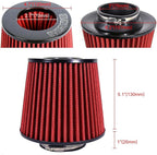 KYOSTAR Universal 3" High-Flow Air Filter, Reusable Cone Cold Air Intake - Image 2