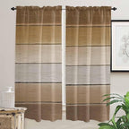 Vintage Brown Gradient Wood Grain Window Valance Curtains, Farmhouse Wood Barn - Image 7