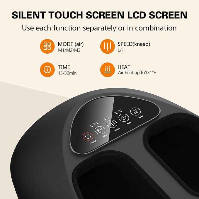 Shiatsu Foot Massager with Heat, Deep Kneading & Gentle Air Compression