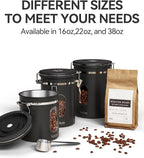 Veken Coffee Canister with Window, Airtight Stainless Steel Kitchen Food - Image 6
