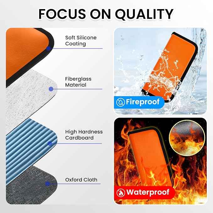 Key Organizer, Zippered Key Case, Fireproof and Waterproof Key Binder