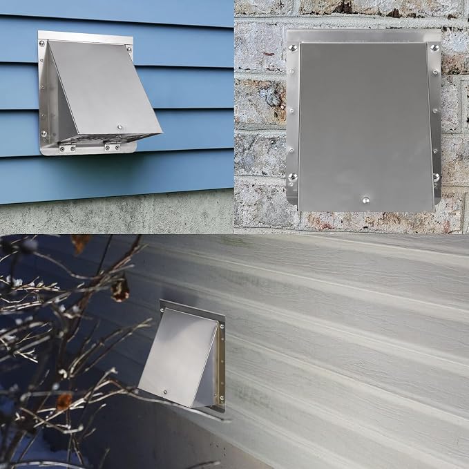 6 Inch Hooded Wall Vent with Screen and Damper, 6 Inch Exhaust Vent Cover Cap - Image 8