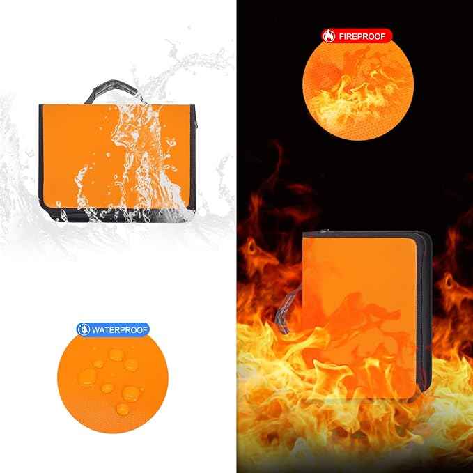 Portable Key Organizer with Handle, Fireproof and Waterproof Key Case, Key