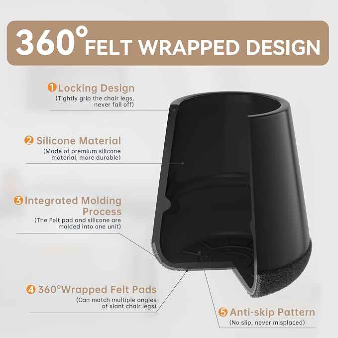 24PCS Upgraded Silicone Chair Leg Floor Protectors