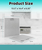 2 Pack WA0575 Range Hood Filters 13.5" x 14.4" x 0.35", 5-Layer Aluminum Mesh - Image 4