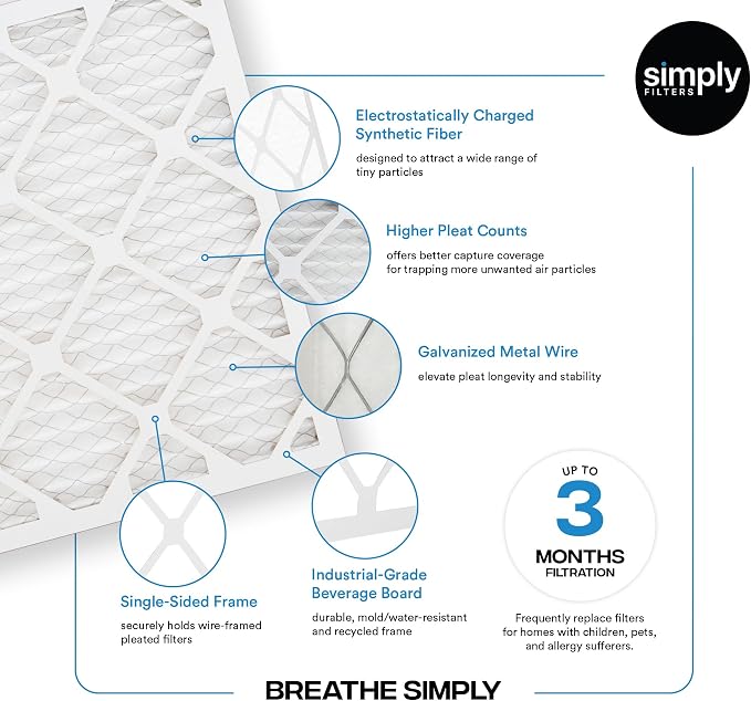 Simply 16x24x1 Air Filter, Merv 8, MPR 600, 6 Pack, Furnace Air Filter - Image 4