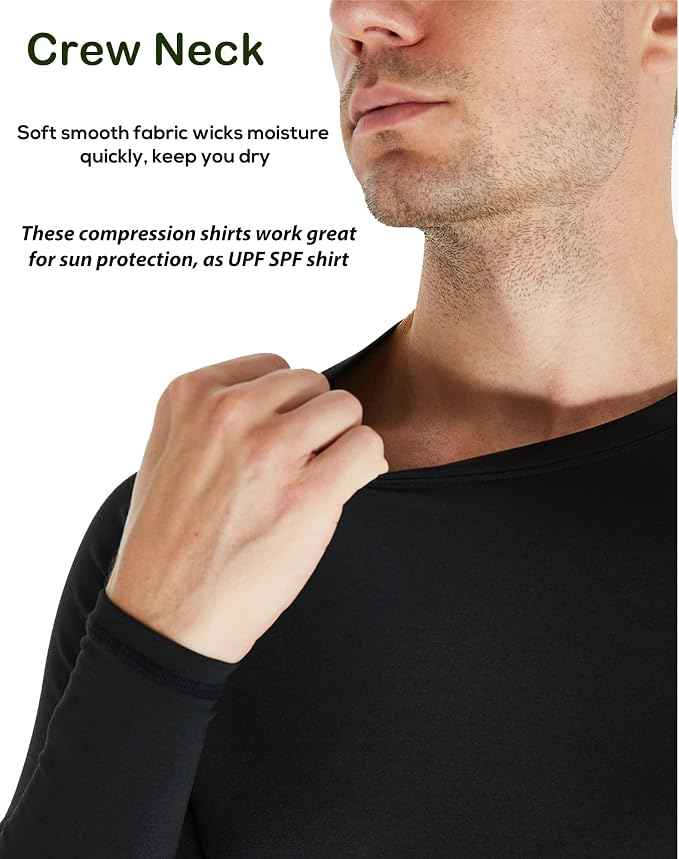 5 or 4 Pack Compression Shirts for Men Long Sleeve Athletic Base Layer