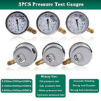 SINOCMP Hydraulic Pressure Test Kit, 3 Pressure Gauges 25Mpa/40Mpa/60Mpa 6 Test - Image 3