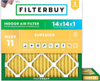Filterbuy 14x14x1 Air Filter MERV 11 Superior Pet & Allergy Defense, by Filterbuy
