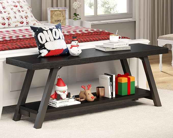 LVB Black Bench, Modern Storage Bench