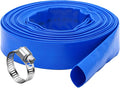 DAVCO 1.25" x 50 ft Pool Backwash Hose, Heavy Duty Reinforced Blue PVC Lay Flat by DAVCO