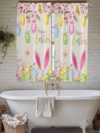 Happy Easter Bedroom Curtains 63 Inches length, Spring Farmhouse Bunny Eggs - Image 7