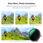 K&F CONCEPT 67mm Black Diffusion Mist Effect 1/4 & Variable ND2-32 & Circular - Image 3