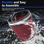 6" Inlet Cold Air Intake Filter Cone Replacement Performance Washable Clamp-On - Image 4