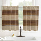 Retro Country Brown Wooden Board Window Valance Curtains, Farmhouse Gradient - Image 4