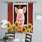 Pigs Sunflowers Living Room Curtains 84 Inch Length, Window Curtains Tab Top - Image 4