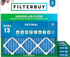 Filterbuy 23.5x23.5x1 Air Filter MERV 13 Optimal Smoke & Allergy Defense by Filterbuy