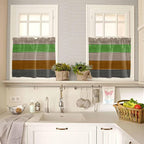 Farm Gray Green Brown Wood Grain Window Valance Curtains, Rustic Wooden Plank - Image 7