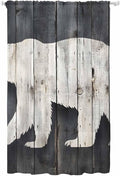 Sheer Curtains 84 Inches Long, Rustic Counrty Vintage Wood Grain Privacy Voile by Unknown
