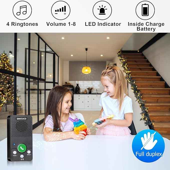 Wireless Doorbell, SANZUCO Doorbells Hands Free Communication, Full Duplex