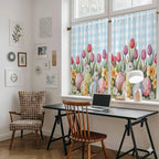Easter Kitchen Tier Curtains 45 Inch Long 2 Panel Set, Rod Pocket Short Window - Image 6