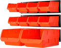 Wallmaster Wall Mounted Storage Bins, Wall Storage Bins Parts Rack 10 Bins&3