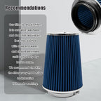 RYANSTAR RACING 102mm 4" High Flow Round Tapered Cone Cool Air Filter Cleaner - Image 6