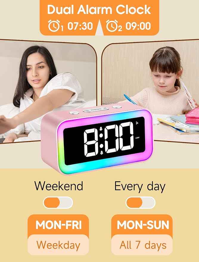 Cadmos Cute Pink Loud Alarm Clock