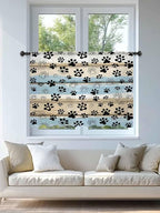 Sheer Curtains 45 Inch Length, Vintage Farmhouse Rustic Wooden Grain Privacy - Image 4