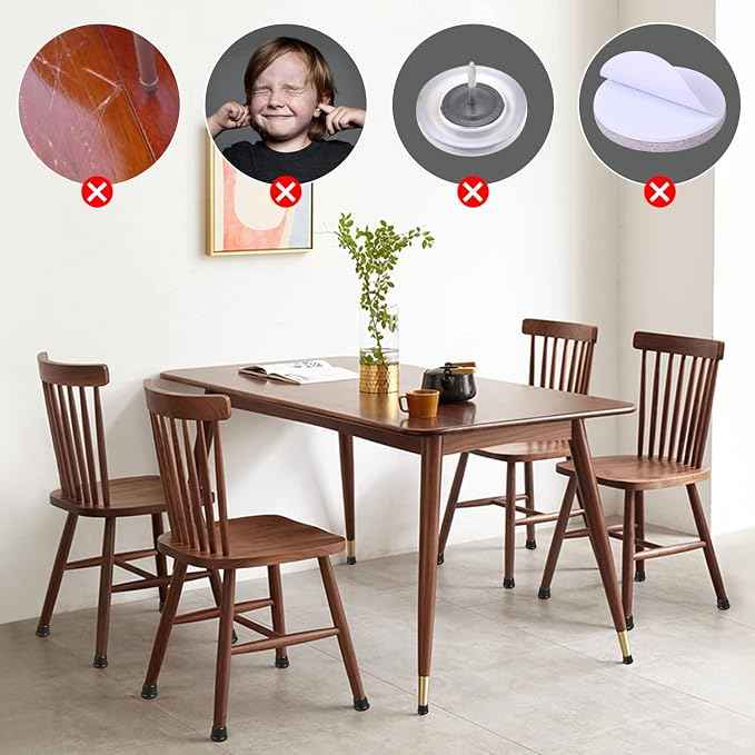 Ezprotekt 24 Pcs Round Silicone Chair Leg Floor Protectors