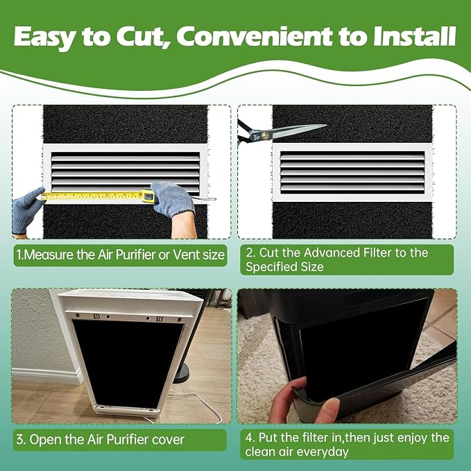 Cut to Fit Activated Carbon Air F ilter Sheet 16"x 48"x 1/4", Universal - Image 7