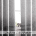 Ombre Light Filtering Door Curtain 100" Extra Wide Gradient Print on Rayon - Image 2