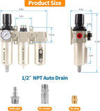 1/2" NPT Industrial Grade 3 Stage Air Compressor Drying System, 0-240 PSI - Image 7