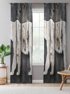 Sheer Curtains 96 Inches Long, Farmhouse Country Vintage Wood Grain Privacy - Image 5