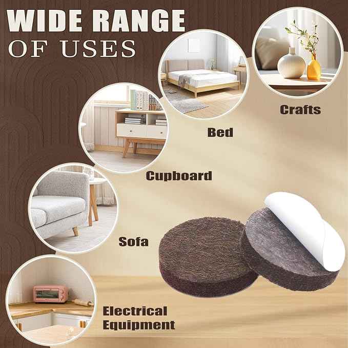 Yelanon Felt Furniture Pads -182 Pcs Premium Felt Pads