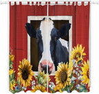 Cow Sunflowers Living Room Curtains 96 Inch Length, Window Curtains Tab Top by Unknown