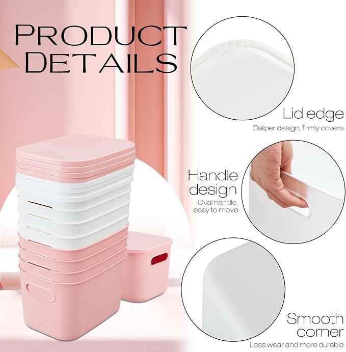 Hoolerry 8 Pieces Colorful Storage Bins
