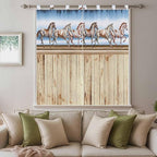 Western Horse Bedroom Curtains 72 Inch Length, Window Curtains Tab Top - Image 9